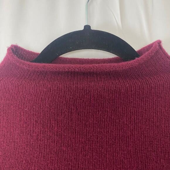 Venezia Jeans Lambswool Blend Sweater Burgundy Size 14/16 Warm Classic Knit - Picture 7 of 13